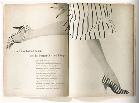 Harper's Bazaar, March 1954 'The Crossbarred Sandal...' (art direction Alexey Brodovitch ...