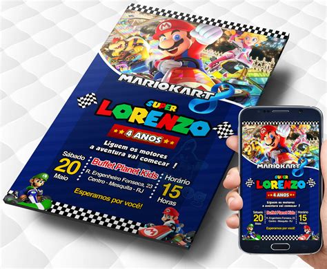 Convite Digital Mario Kart Elo Produtos Especiais