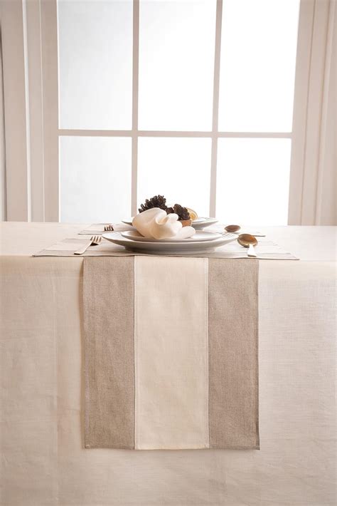 Amazon D Moksha Homes Linen Table Runner Inches Long Natural