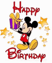 Disney Happy Birthday Gift Stars Mickey Mouse GIF | GIFDB.com