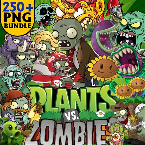 Plants Vs Zombies Clipart Plants Vs Zombies Characters Etsy Canada