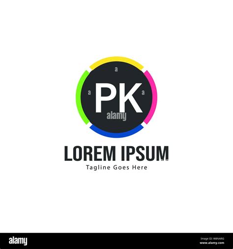 Initial PK Logo Template With Modern Frame Minimalist PK Letter Logo