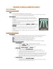 PMLS LESSON 7 Pdf PRINCIPLES OF MEDICAL LABORATORY SCIENCE 1 Lesson 7