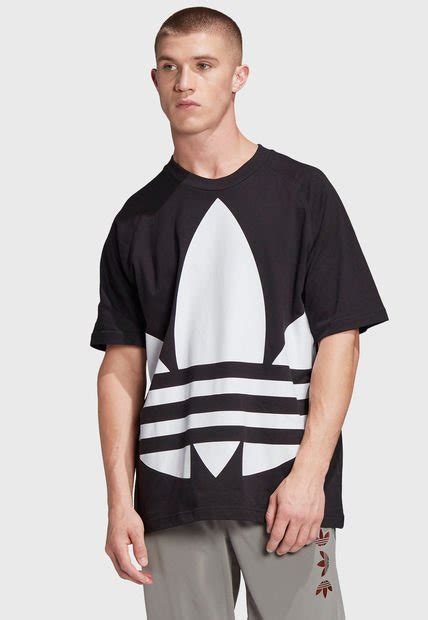 Polera Adidas Originals Bg Trefoil Tee Negro Calce Holgado Compra