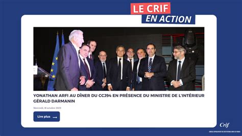 Le Crif En Action Yonathan Arfi Au D Ner Du Ccj En Pr Sence Du