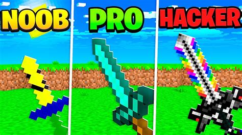 Evoluindo Itens De Noob Vs Pro Vs Hacker No Minecraft Youtube