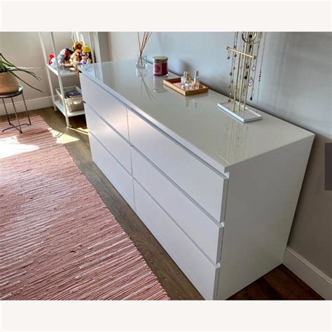 Ikea Malm 6 Drawer Dresser Glass Top Aptdeco