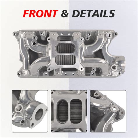 Polished Aluminum Air Gap Dual Plane Intake Manifold For SBF Ford 260