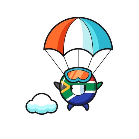 Le Dessin Anim De La Mascotte De L Afrique Du Sud Saute En Parachute