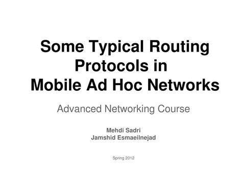 Ppt Some Typical Routing Protocols In Mobile Ad Hoc Networks