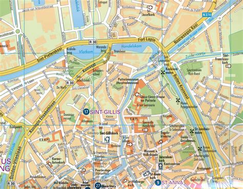Stadsplattegrond Plan De Ville Street Map Bruges Brugge Michelin