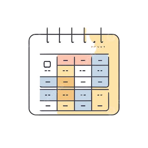 Icono De Calendario Vector Colorido Png Un Icono Lineal Que Representa El Horario De Clases