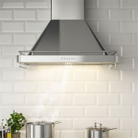 ALLMÄNBILDAD wall mounted range hood, Stainless steel - IKEA ...