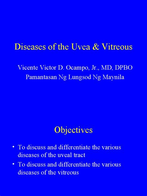 Diseases of the Uvea and Vitreous | Diseases Of The Eye And Adnexa ...