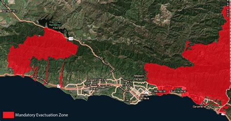 Mandatory evacuations in place in Santa Barbara due to fear of mudflows ...