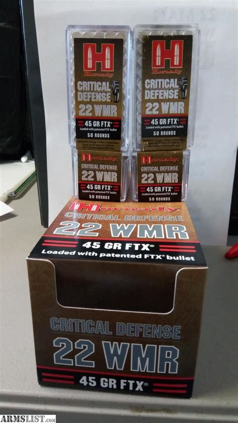 ARMSLIST - For Sale: Hornady 22 Magnum Critical Defense Ammo