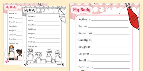 My Body Simile Poem Template Twinkl Poetry Twinkl