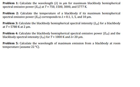 Calculate The Wavelength Lambda In Mu M For Chegg