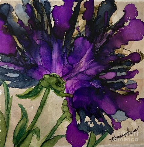 Purple Posies Painting By Karen Ann Fine Art America