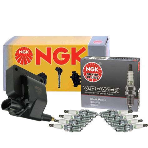 NGK HEI Ignition Coil 8 V Power Spark Plugs Kit For Dodge Ram 2500