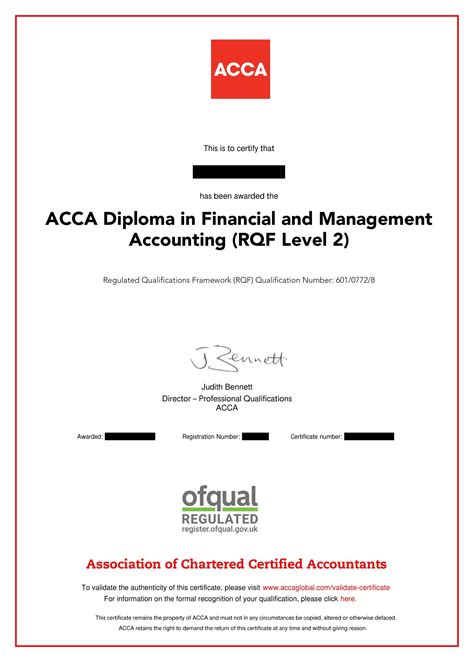 Acca Level Diploma In Financial Management Accounting