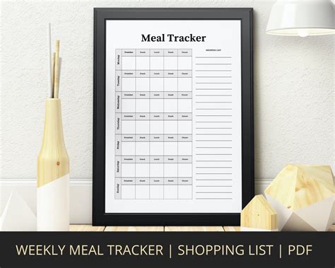 Weekly Meal Tracker Printable Pdf And Png A4 Etsy