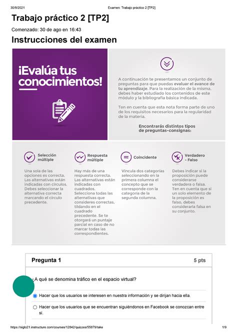 Examen Trabajo práctico 2 TP2 estrategia digital 95 Trabajo