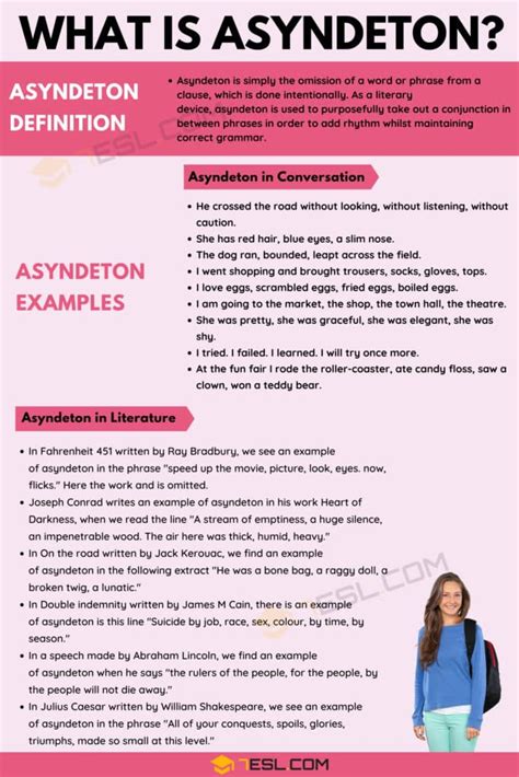 Asyndeton: Definition with Examples in Conversation and Literature • 7ESL