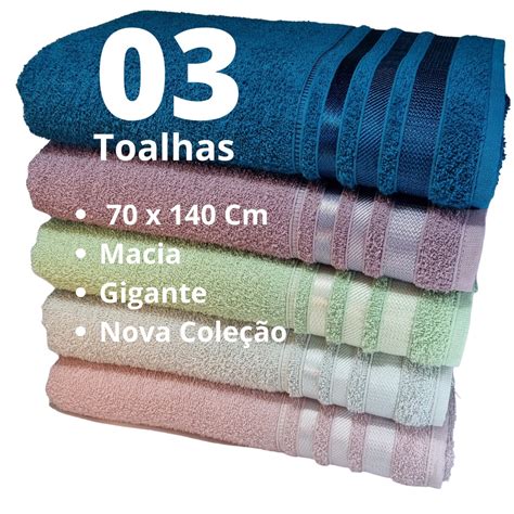 kit 03 Toalhas de Banho Soft Grande Macia Toalha Edição Limitada 100