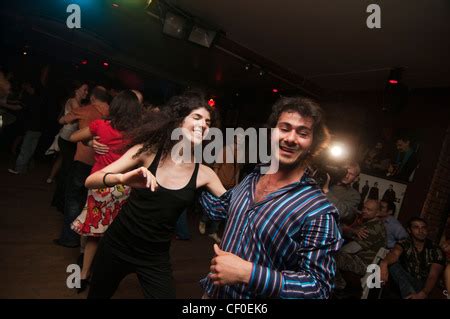 Salsa Latina Dance Party At Night Club Stock Photo Alamy