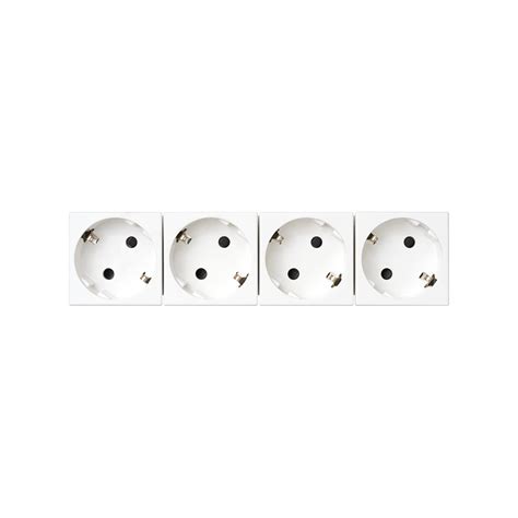 Quadruple Schuko Socket Outlet A V With Safety Device And Quick