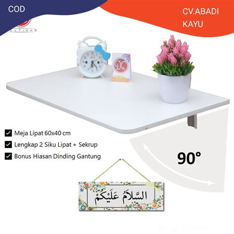 Jual COD Meja Lipat Laptop Tempel Dinding 60x40cm Floating Desk