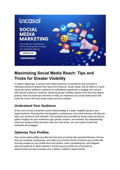 Ppt Maximizing Social Media Reach Tips And Tricks For Greater