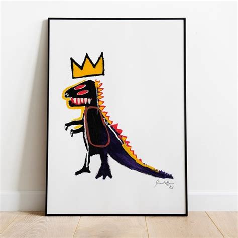 Basquiat Dino Print Basquiat Dinosaur Exhibition Poster Etsy