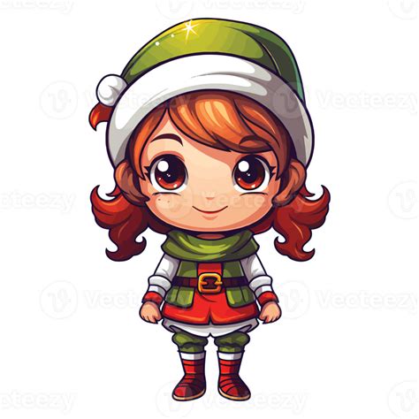 Cute Christmas Elf Clipart Illustration Ai Generative 27235164 Png