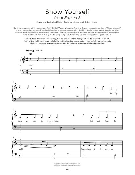 Show Yourself From Disneys Frozen 2 By Idina Menzel And Evan Rachel Wood Sheet Music For