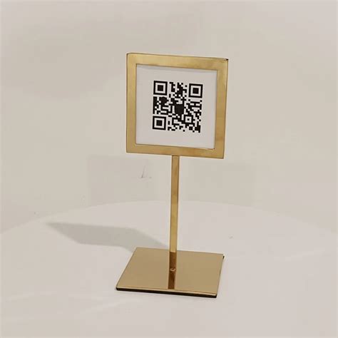 Customized Countertop Metal Qr Code Holder Payment Qr Code Display