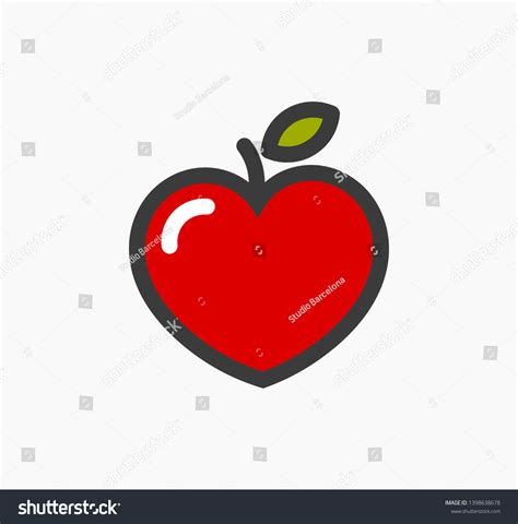 Heart Shaped Apple Icon Vector Illustration Stockvector Rechtenvrij