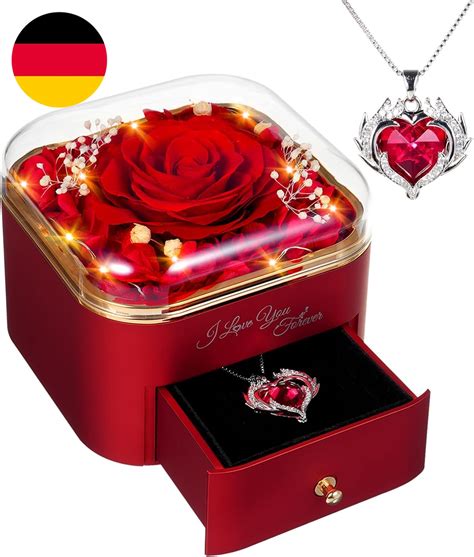 Goicc Ewige Rose Infinity Rosen Mit Kette Konservierte Echte Rosen