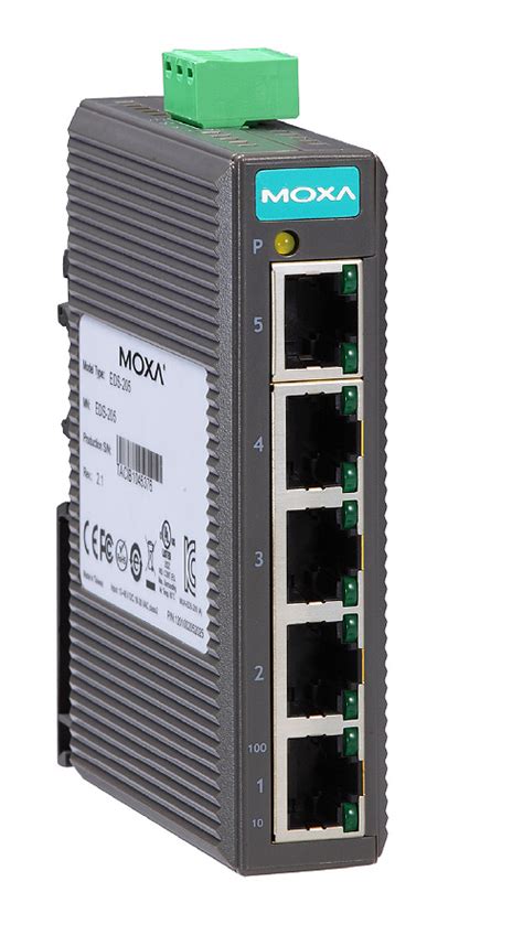 Moxa EDS 205 Unmanaged Ethernet Switch Industrial Networking Motion