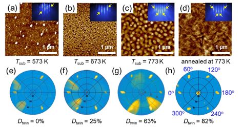 A D AFM Surface Morphologies Of The Mg3Sb2 Films Grown At Various