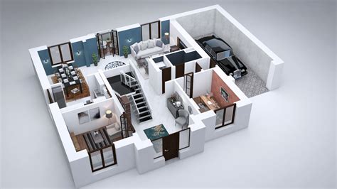 A 3D floor plan is a presentation of architectural plan in 3D from ...