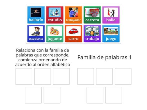 Familia De Palabras Ordenar Por Grupo