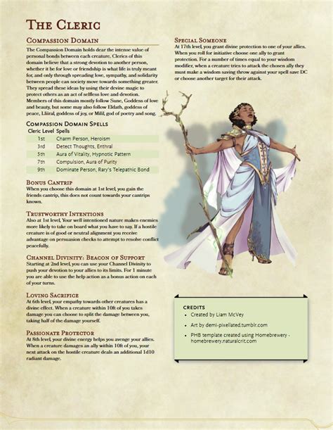 Homebrew Sub Class For The Cleric For Followers Of Gods Of Love And Peace Dungeons And