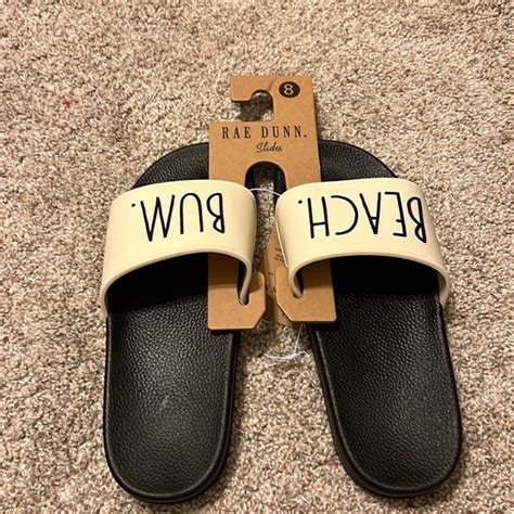 Rae Dunn Shoes Nwt Beach Bum Flip Flops Cream And Black In Color Size 8 Brand Is Rae Dunn