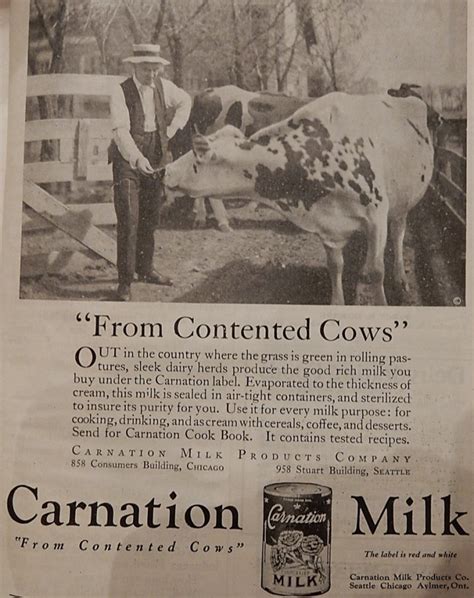 1921 Carnation Milk Advertisement A Hundred Years Ago