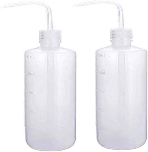 Zhuge 500ml Plastic Safety Wash Bottle Transparent White Lab Squeeze