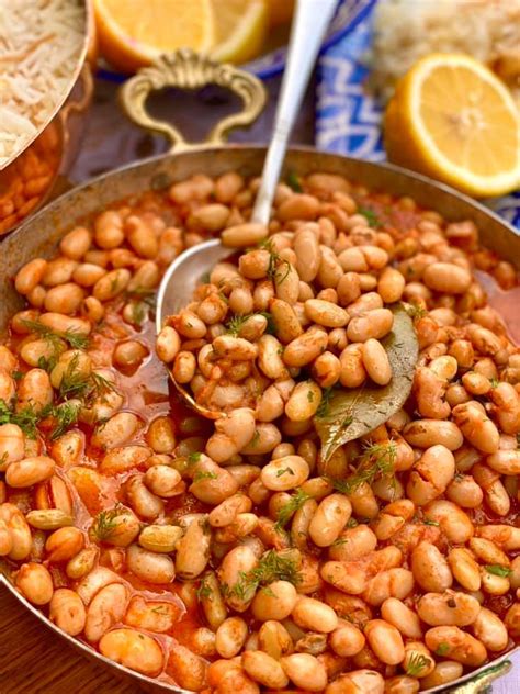 Borlotti Beans Simmered In A Tomato Sauce