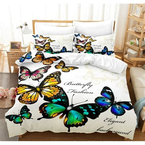 Butterfly Duvet Cover Set 3d Butterfly Printed Quilt Bedding Set With 1 Quilt Cover And 2