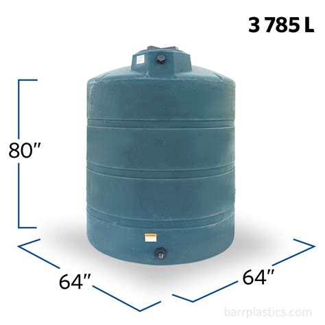 1000 Gallon Vertical Water Storage Tank 41686 Barr Plastics